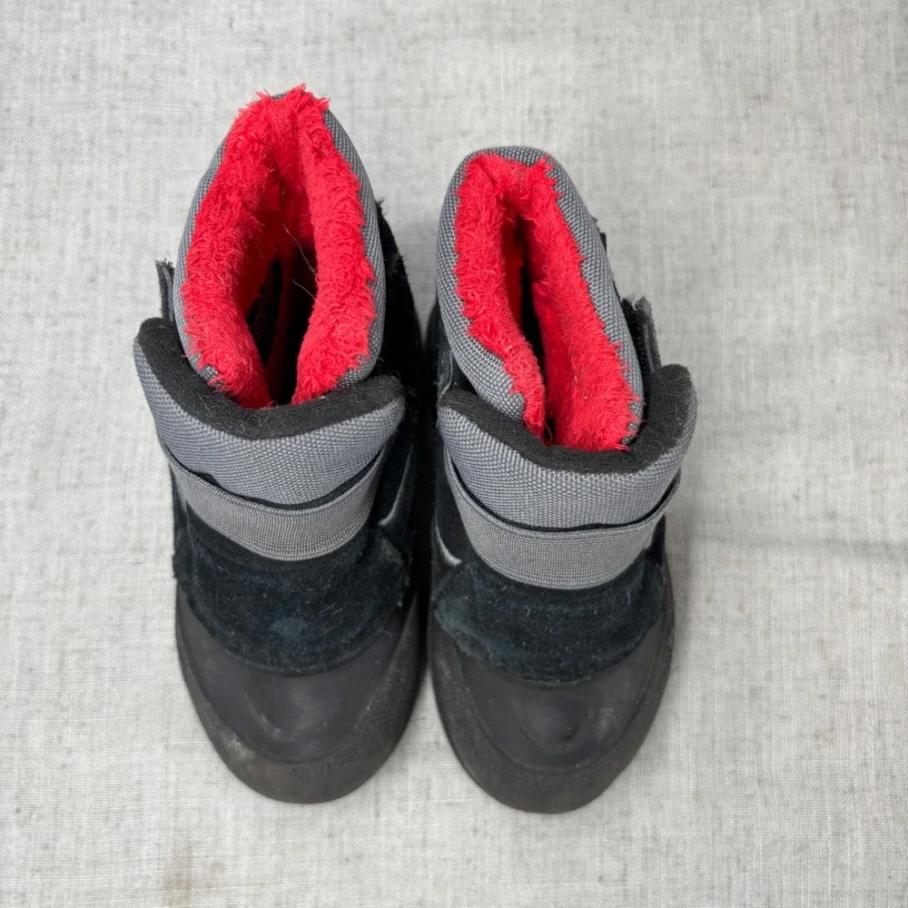 The North Face Alpenglow Kids Snow Boots Black Red Waterproof Size 8 Toddler